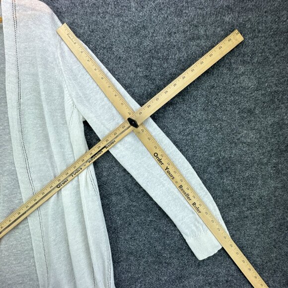 Tommy Bahama Linen Cardigan Womens Extra Large Open Long Duster White Sweater - Picture 13 of 14